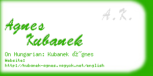 agnes kubanek business card